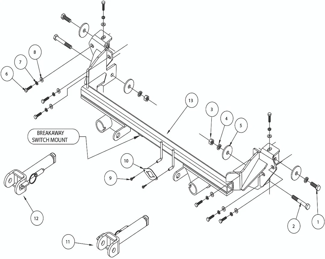 521559-5 – ROADMASTER Vehicle Baseplate, Removable Tab Without Safety Cables With Hardware - view 2